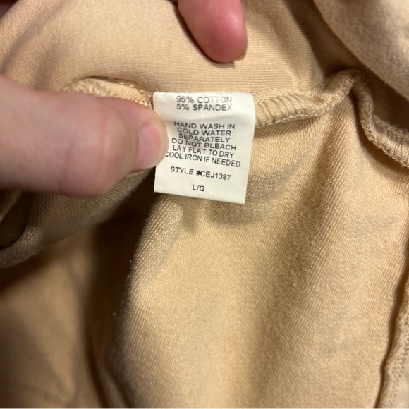 AKIRA CHICAGO Red Label Womens Long Tan Moto Zip Knit Jacket L - Picture 7 of 8